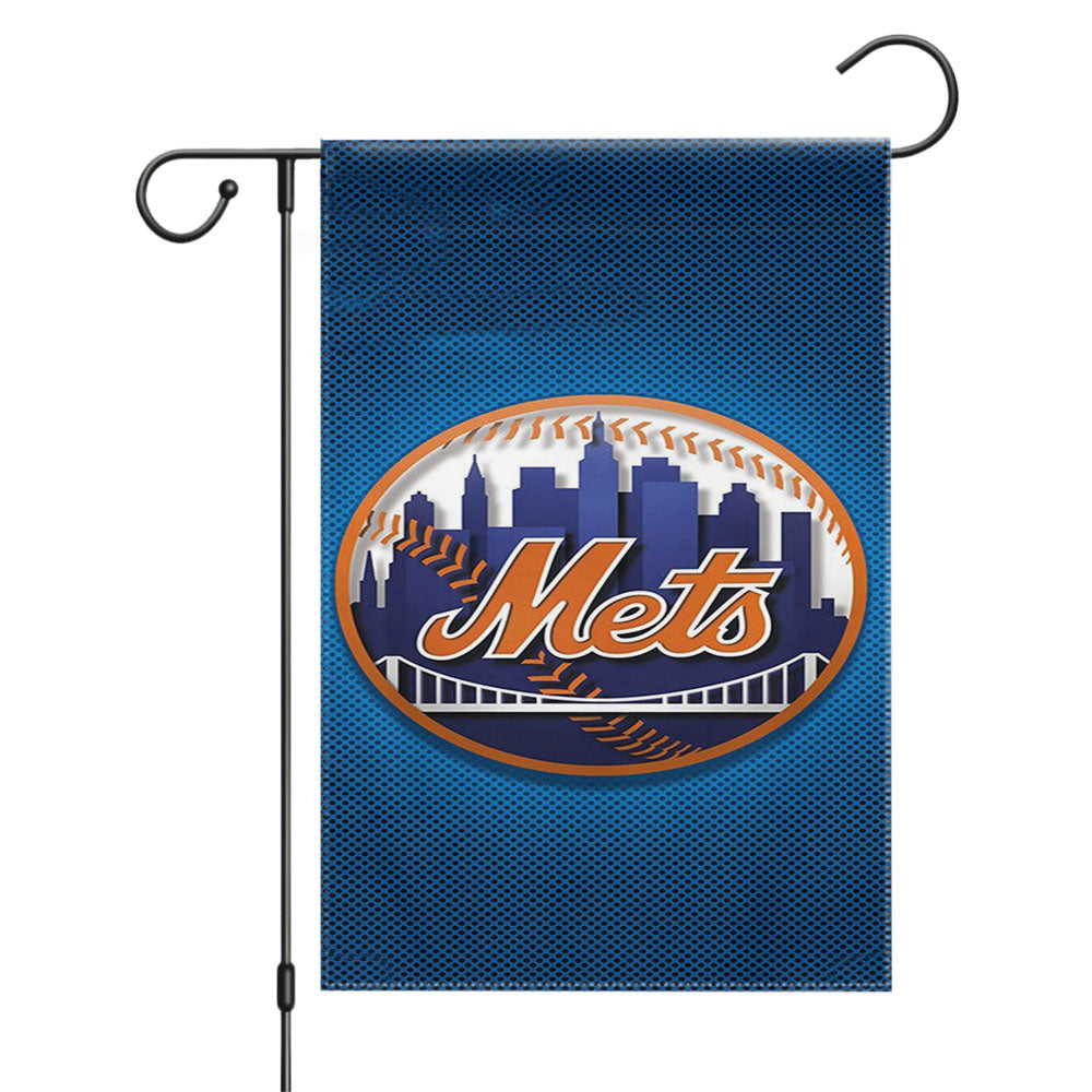 New York Mets Ny Logo Garden Flags Yard Outdoor Lawn 12 X 18