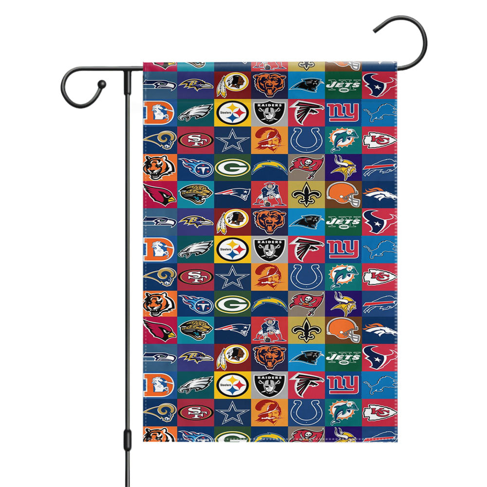 Nfl Teams Logo Collage Collection Garden Flags Yard Outdoor Lawn 12 X 18