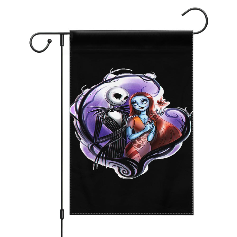 Nightmare Before Christmas Halloween Cotton Fabric Garden Flags Yard Outdoor Lawn 12 X 18