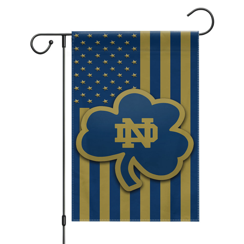 Notre Dame Fighting Irish Logo Wallpaper Garden Flags Yard Outdoor Lawn 12 X 18