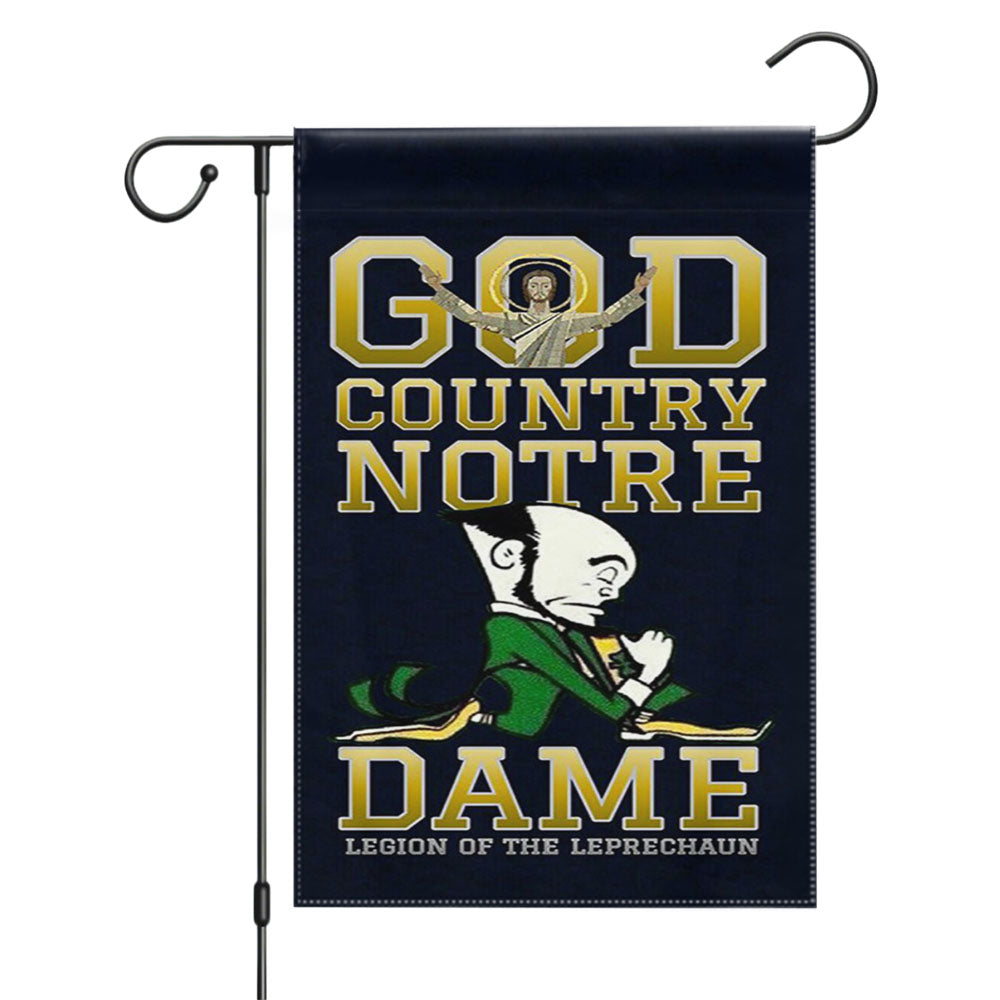 Notre Dame God Country Garden Flags Yard Outdoor Lawn 12 X 18