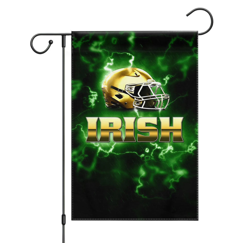 Notre Dame Irish Logo Green Garden Flags Yard Outdoor Lawn 12 X 18