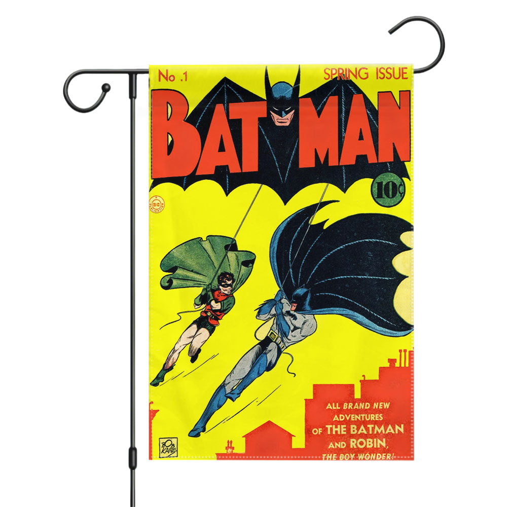 Number 1 Batman Retro Comic Garden Flags Yard Outdoor Lawn 12 X 18