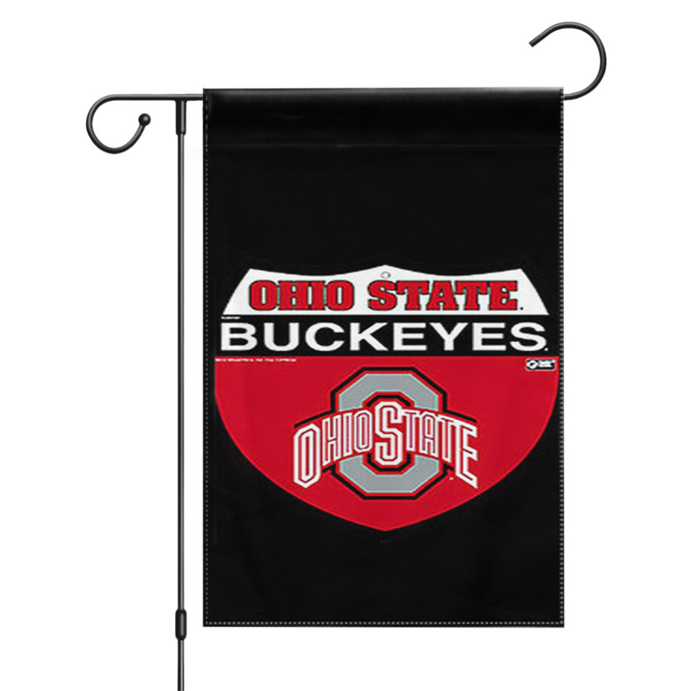 Ohio State Buckeyes Logo Red Garden Flags Yard Outdoor Lawn 12 X 18