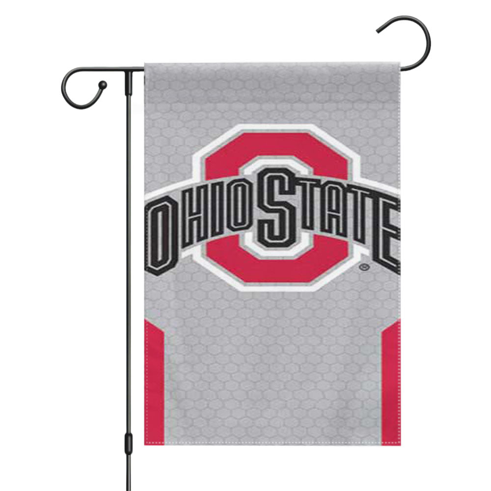 Ohio State Logo Jersey Red Garden Flags Yard Outdoor Lawn 12 X 18