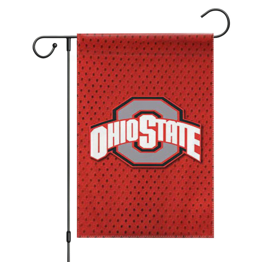 Ohio State Logo Under Stripes Garden Flags Yard Outdoor Lawn 12 X 18