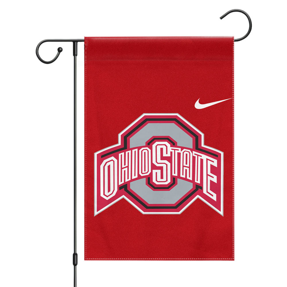 Ohio State Red Wallpaper Logo Garden Flags Yard Outdoor Lawn 12 X 18