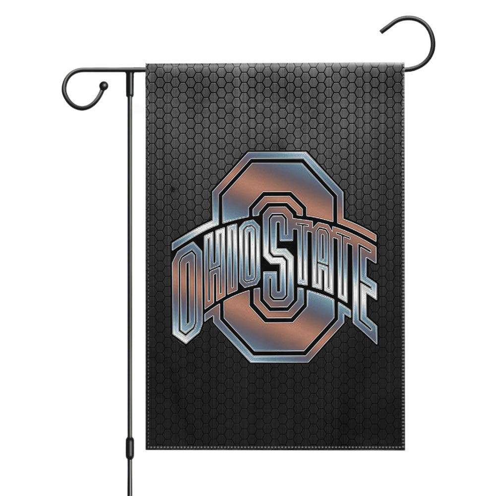 Ohio State Silver Metal Emblem Garden Flags Yard Outdoor Lawn 12 X 18