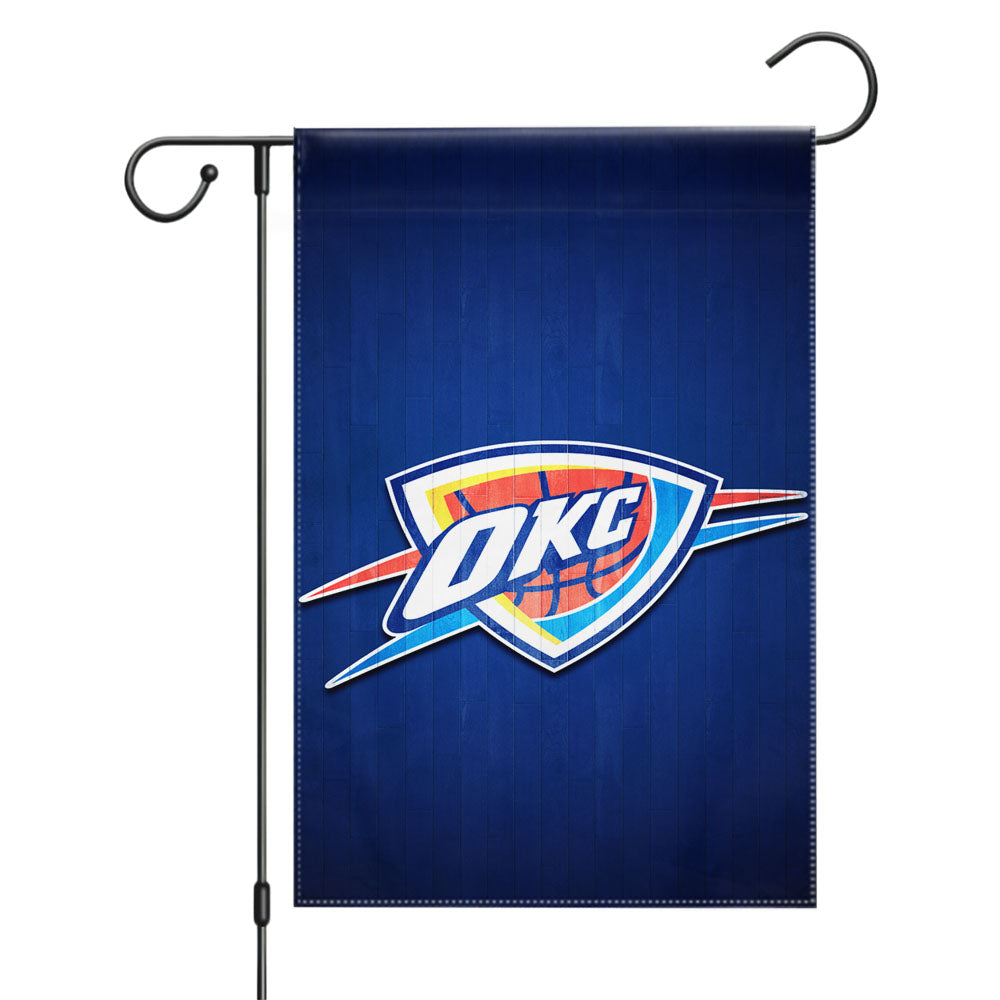 Oklahoma City Thunder Logo Nba Garden Flags Yard Outdoor Lawn 12 X 18
