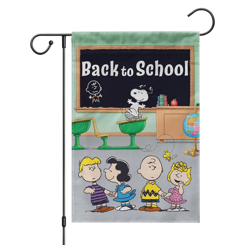 Peanuts Back To School Charlie Brown Garden Flags Yard Outdoor Lawn 12 X 18