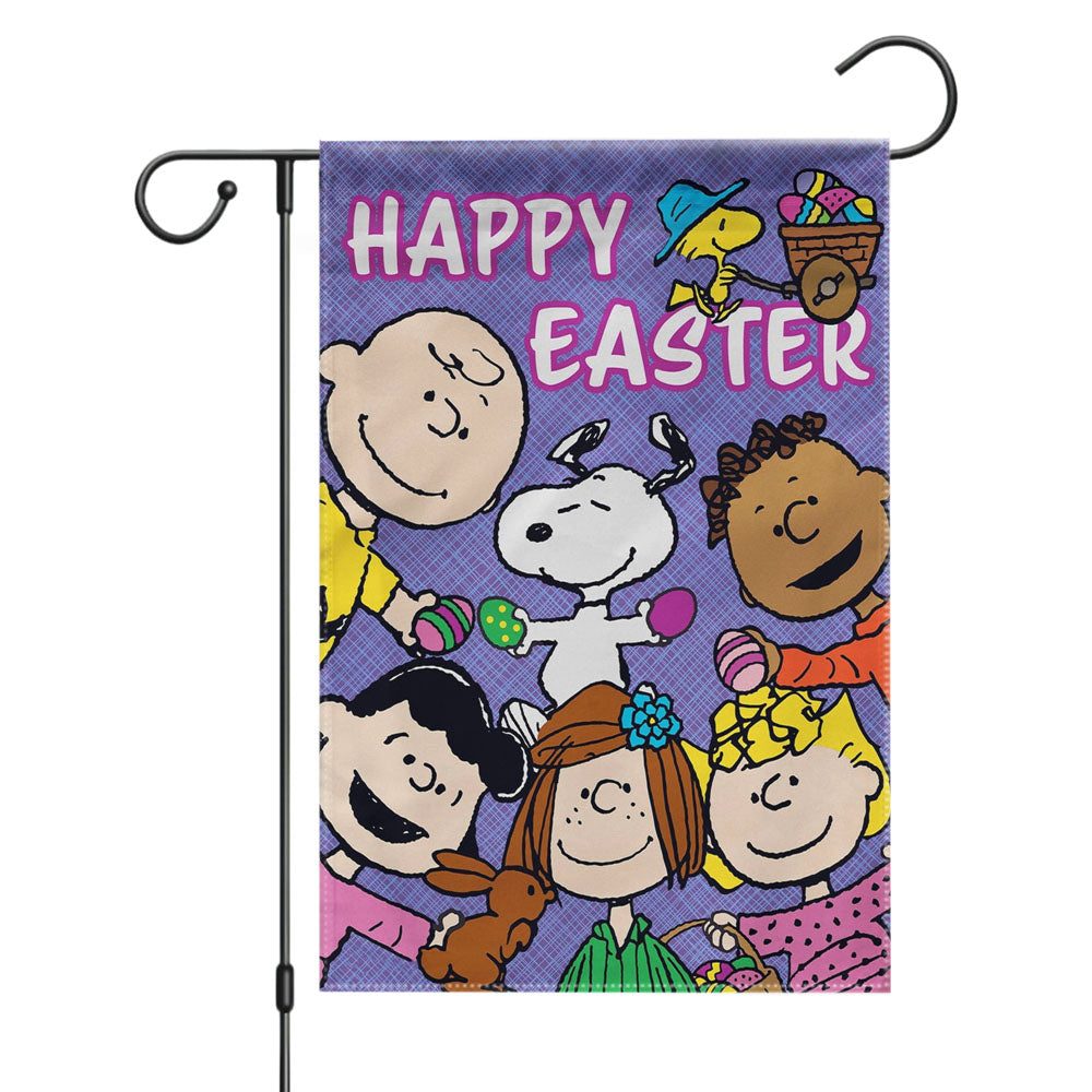 Peanuts Charlie Brown And Snoopy Easter Garden Flags Yard Outdoor Lawn 12 X 18