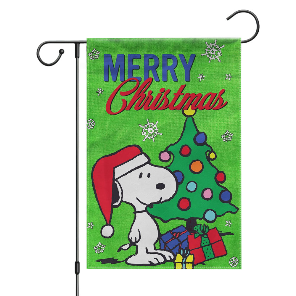 Peanuts Merry Christmas Snoopy Garden Flags Yard Outdoor Lawn 12 X 18