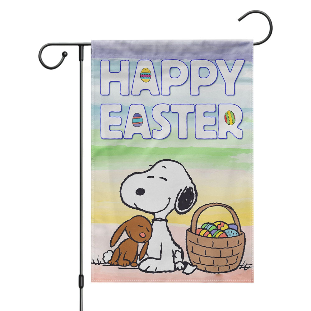 Peanuts Snoopy Easter Garden Flags Yard Outdoor Lawn 12 X 18