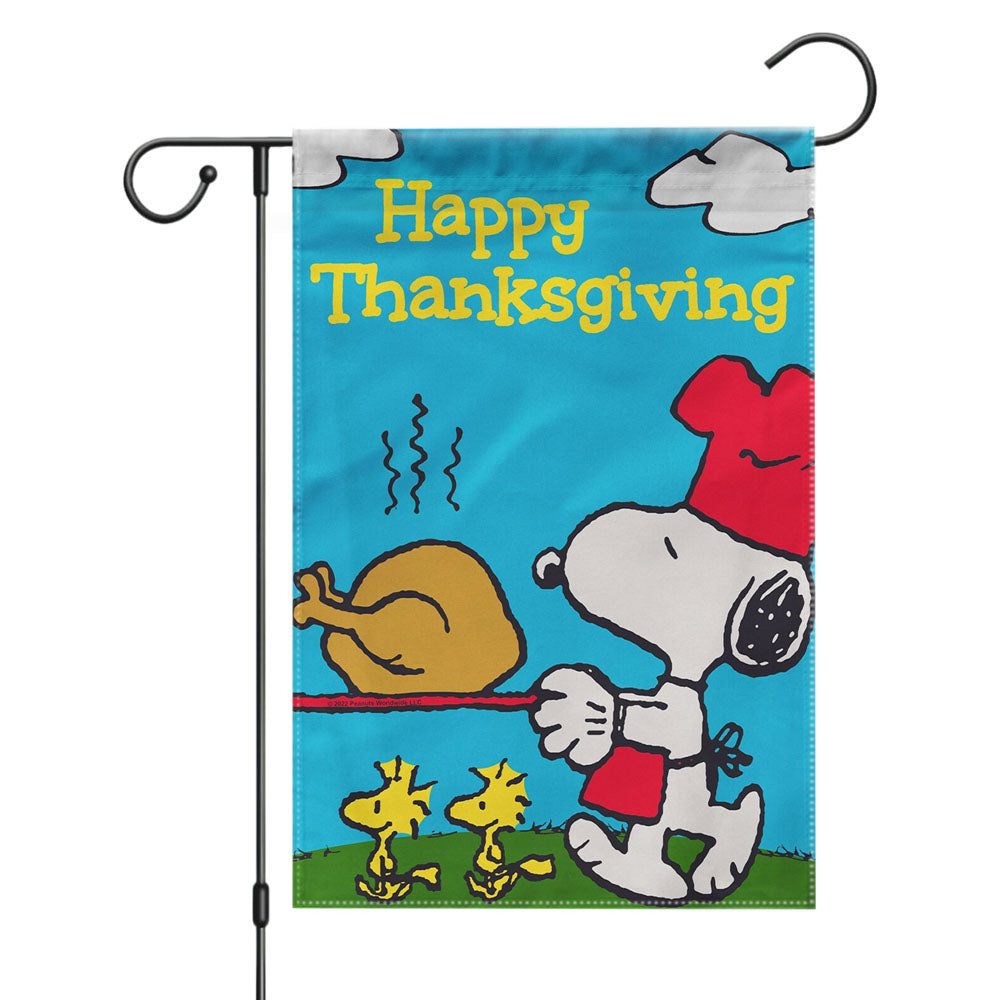 Peanuts Thanksgiving Garden Flags Yard Outdoor Lawn 12 X 18