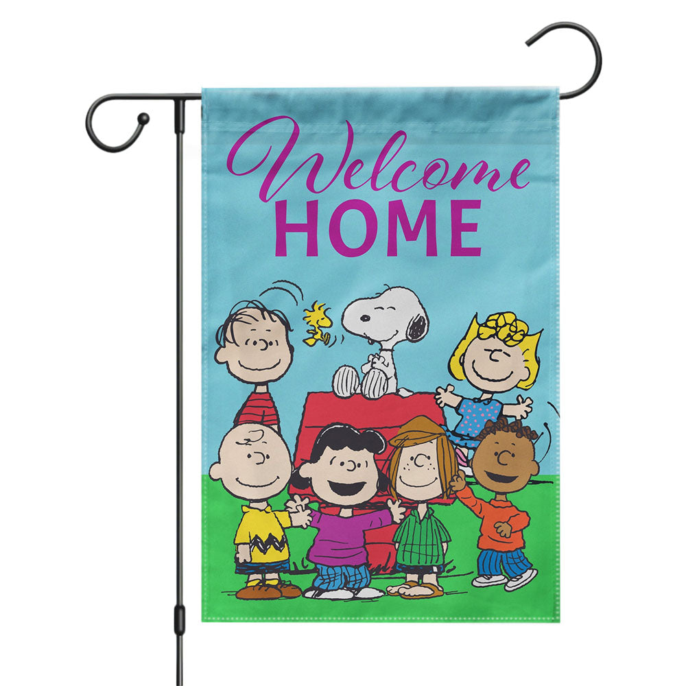 Peanuts Welcome Summer Snoopy & Woodstock Garden Flags Yard Outdoor Lawn 12 X 18