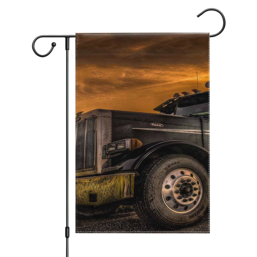 Peterbilt Truck 2 Garden Flags Yard Outdoor Lawn 12 X 18
