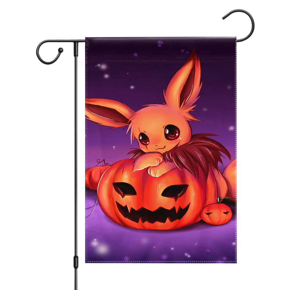 Pokemon Night Halloween Garden Flags Yard Outdoor Lawn 12 X 18