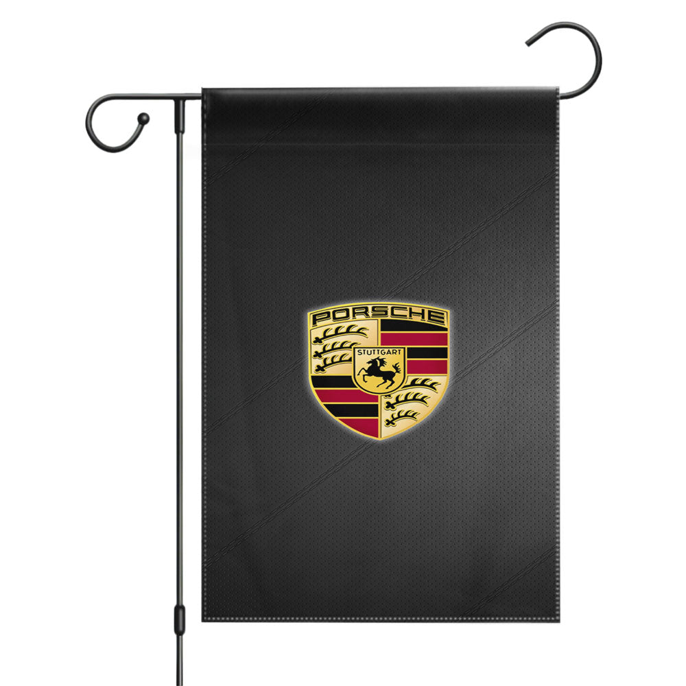 Porsche Logo Red Garden Flags Yard Outdoor Lawn 12 X 18