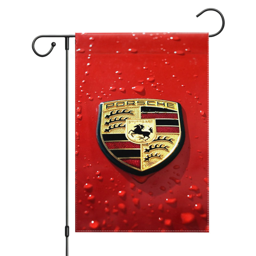 Porsche Logo Garden Flags Yard Outdoor Lawn 12 X 18