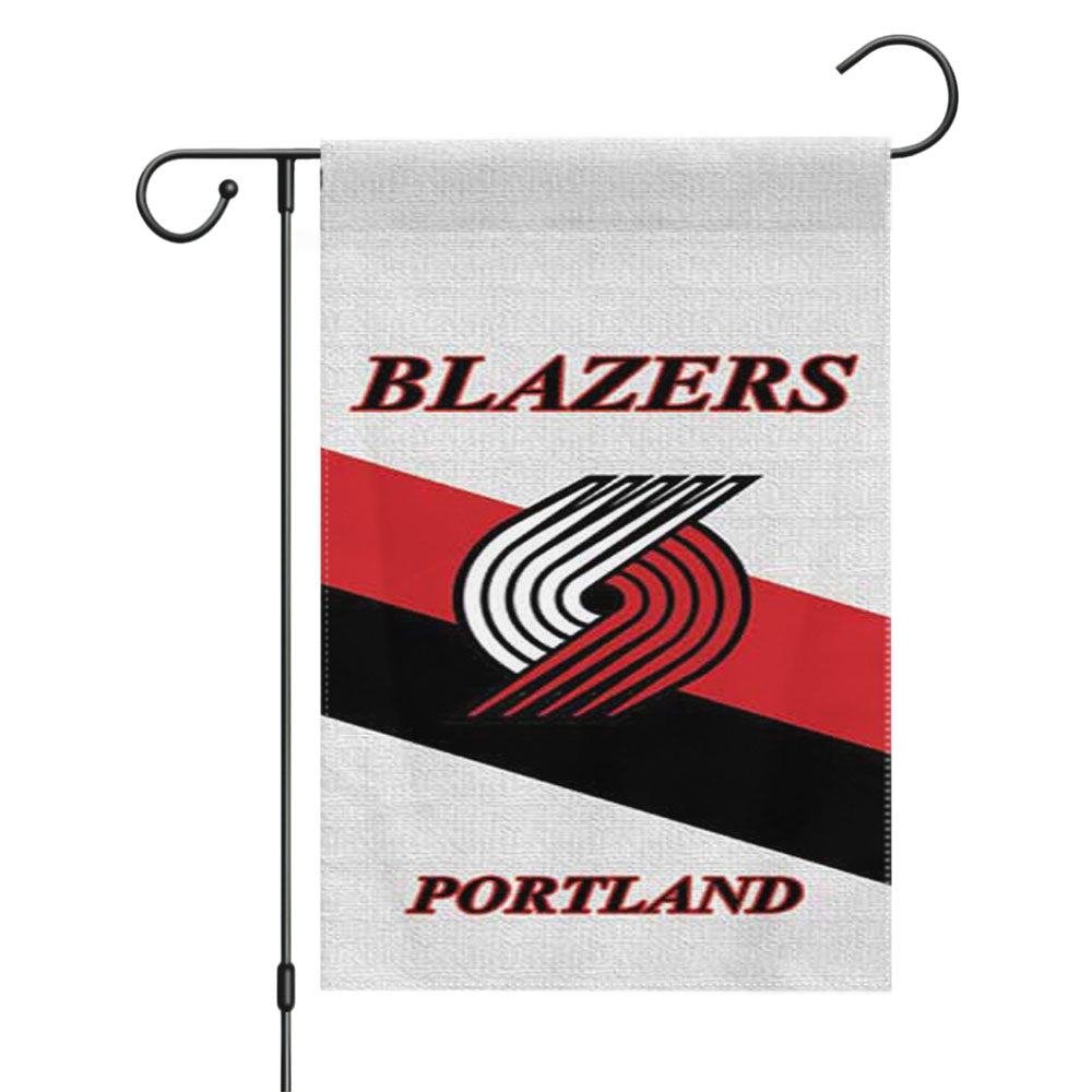 Portland Blazers Logo Stripe Garden Flags Yard Outdoor Lawn 12 X 18