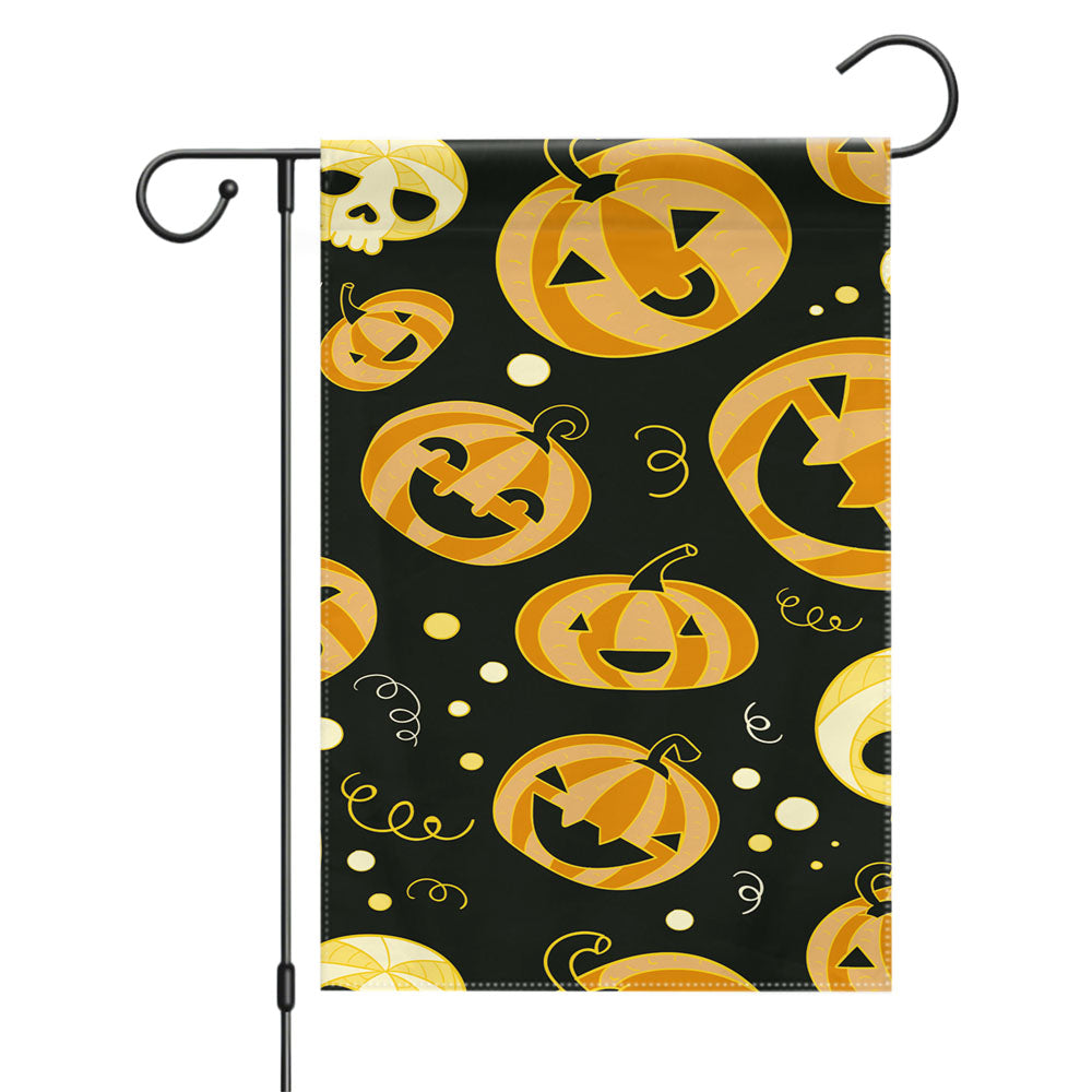 Pumpkins Pattern Halloween Garden Flags Yard Outdoor Lawn 12 X 18