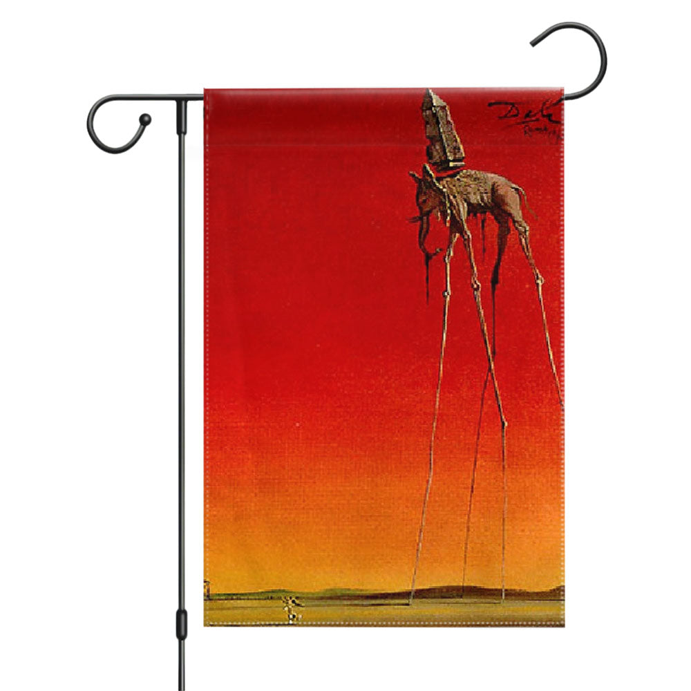 Salvador Dali, The Elephants Garden Flags Yard Outdoor Lawn 12 X 18