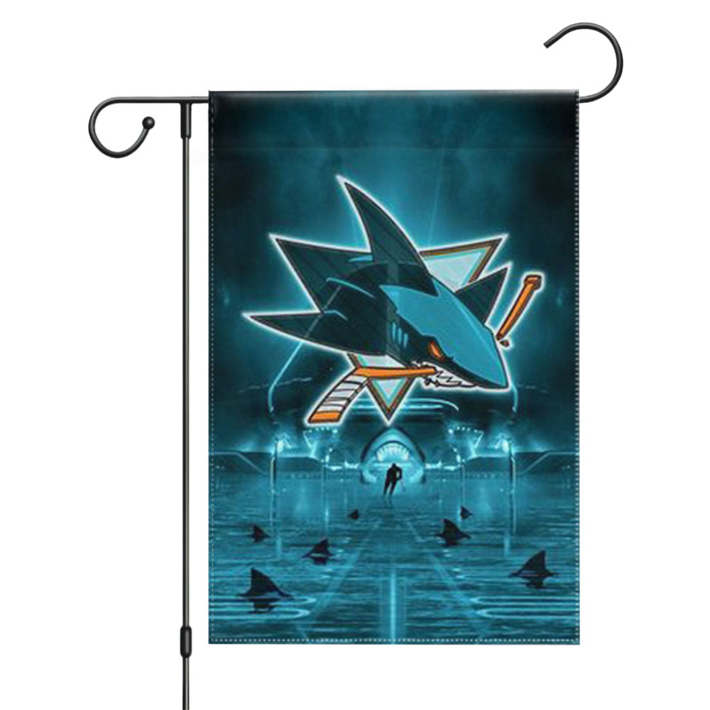 San Jose Sharks Logo Florida Garden Flags Yard Outdoor Lawn 12 X 18