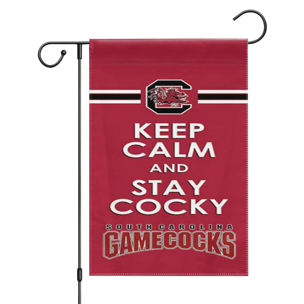 Sc Gamecocks Keep Calm Garden Flags Yard Outdoor Lawn 12 X 18