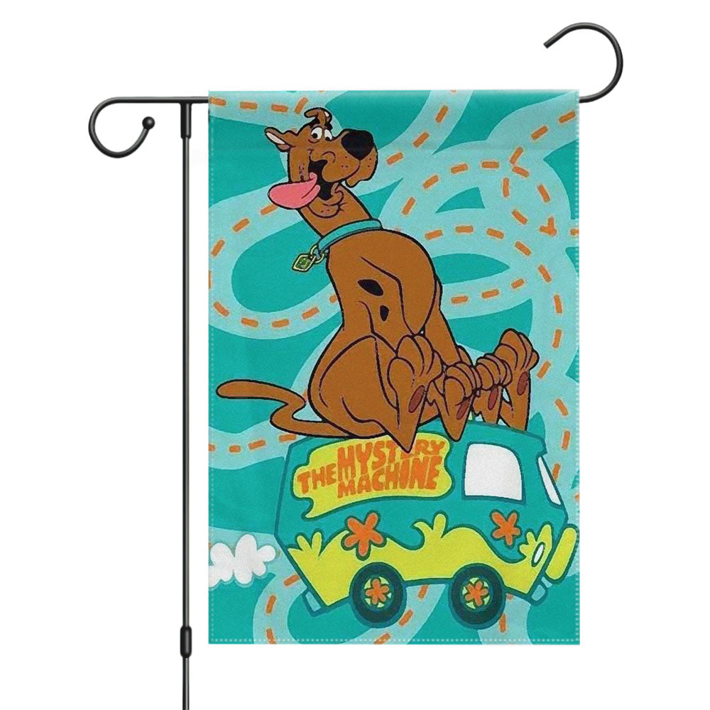 Scooby Doo And Mystery Machine Garden Flags Yard Outdoor Lawn 12 X 18