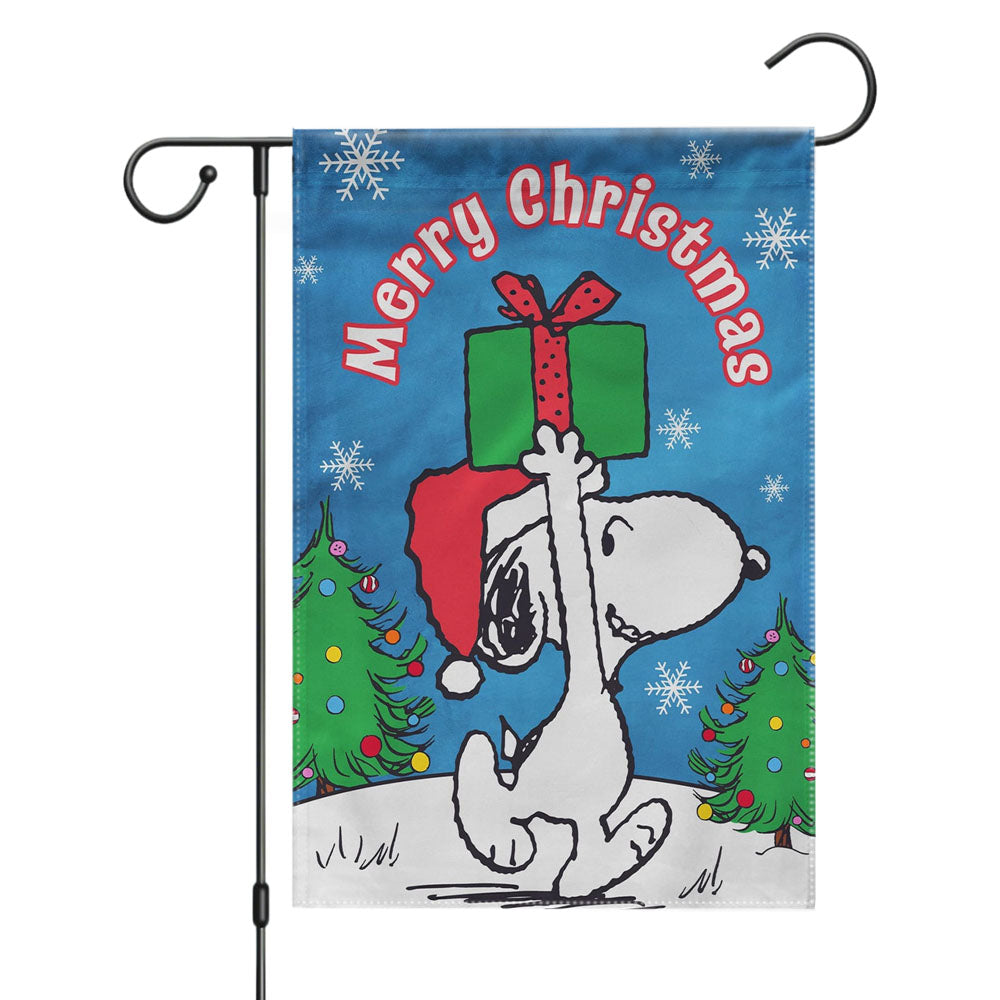 Snoopy Christmas Peanuts Garden Flags Yard Outdoor Lawn 12 X 18