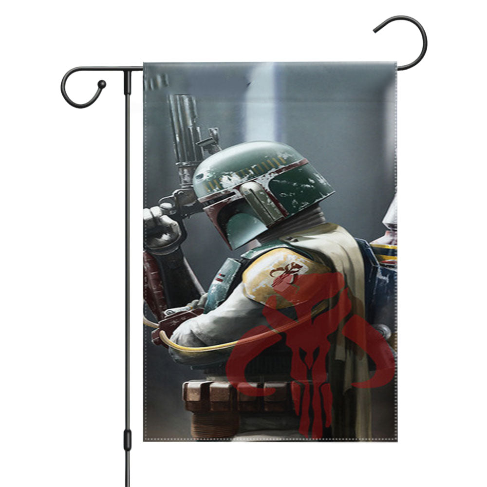 Star Wars Boba Fett Guard Garden Flags Yard Outdoor Lawn 12 X 18
