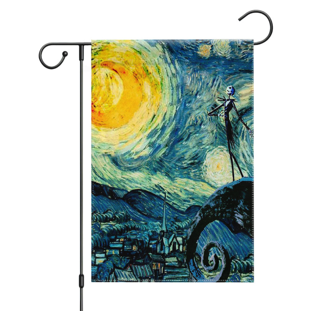 Starry Nightmare Before Christmas Garden Flags Yard Outdoor Lawn 12 X 18