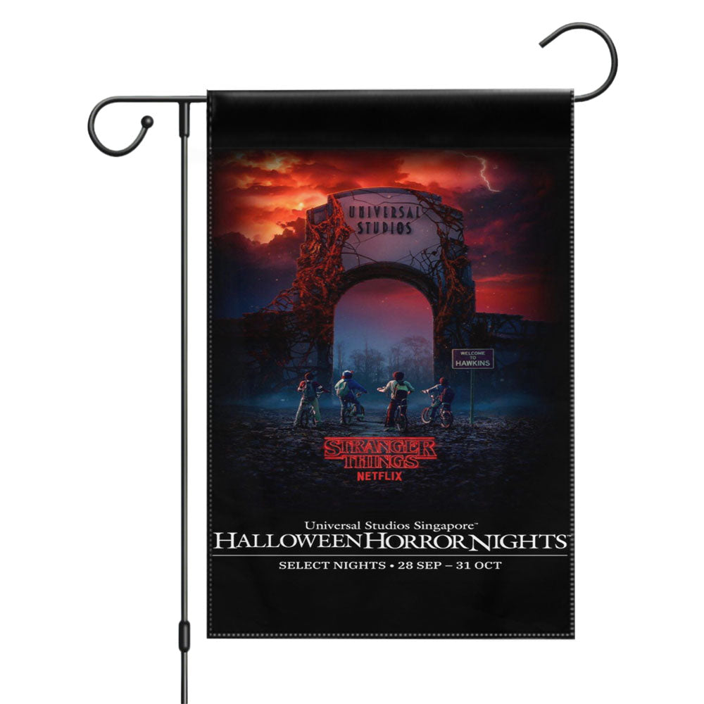 Stranger Things Halloween Horror Night Universal Studio Garden Flags Yard Outdoor Lawn 12 X 18