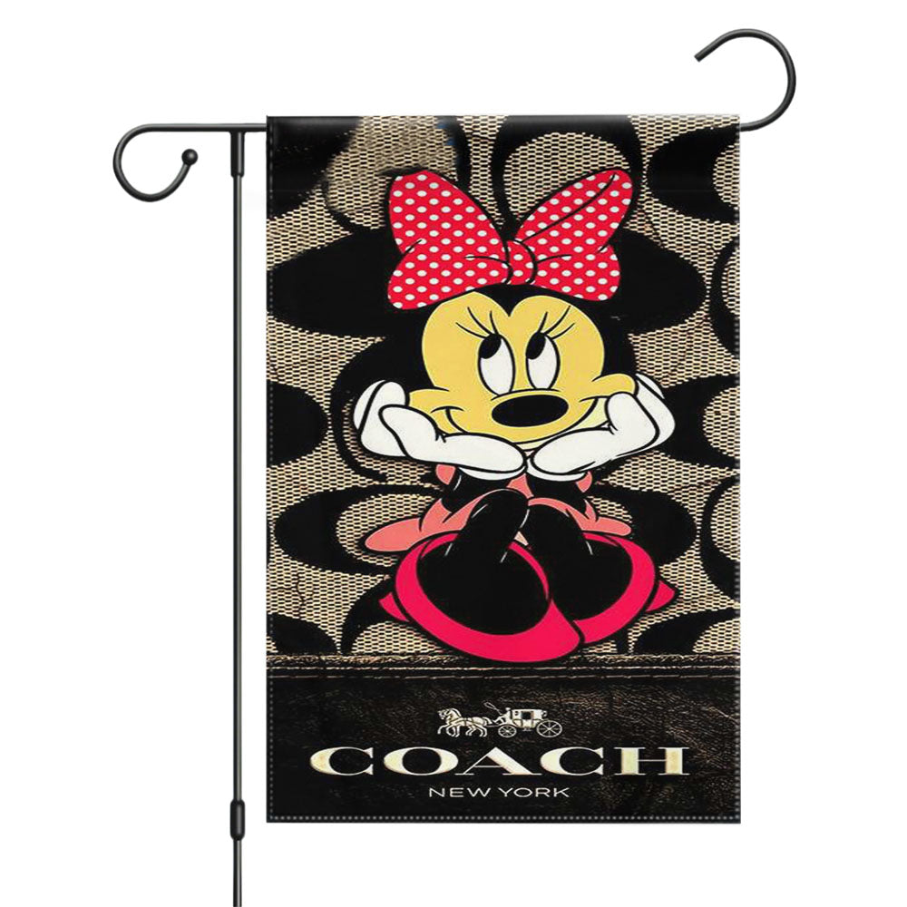 Sweet Coach Minnie Mouse Cool Garden Flags Yard Outdoor Lawn 12 X 18