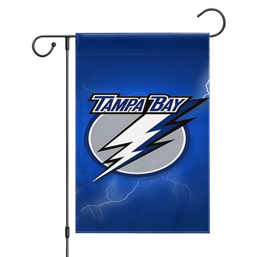 Tampa Bay Lightning Silver Radial Garden Flags Yard Outdoor Lawn 12 X 18