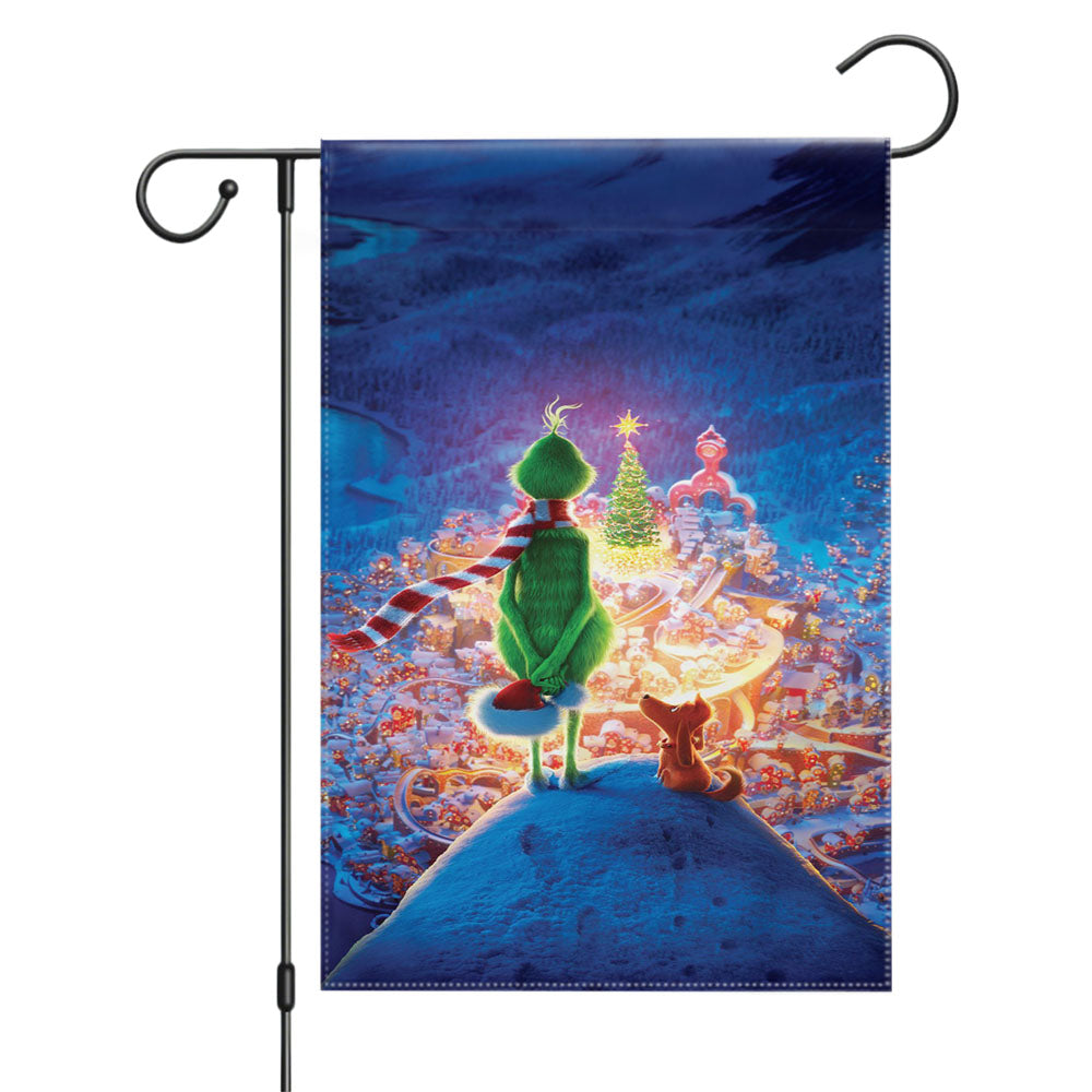 The Grinch Movie Garden Flags Yard Outdoor Lawn 12 X 18