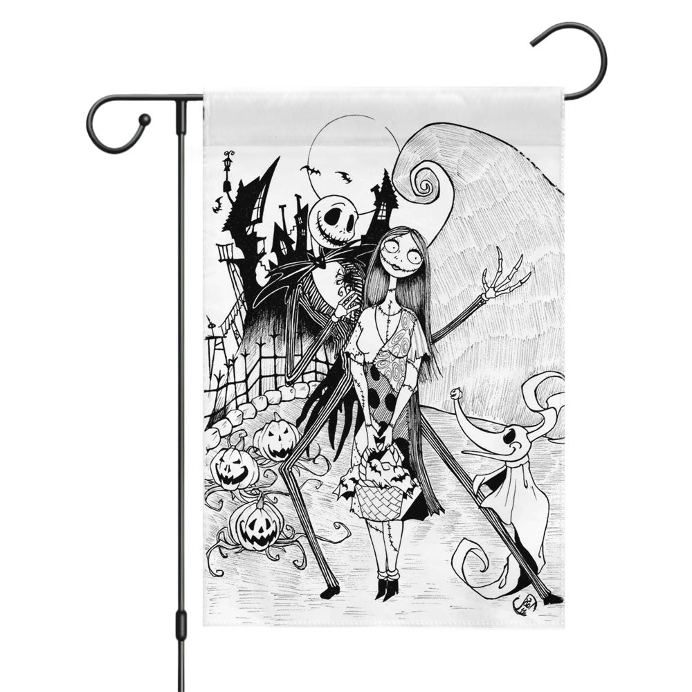 The Nightmare Before Christmas Smiley Garden Flags Yard Outdoor Lawn 12 X 18
