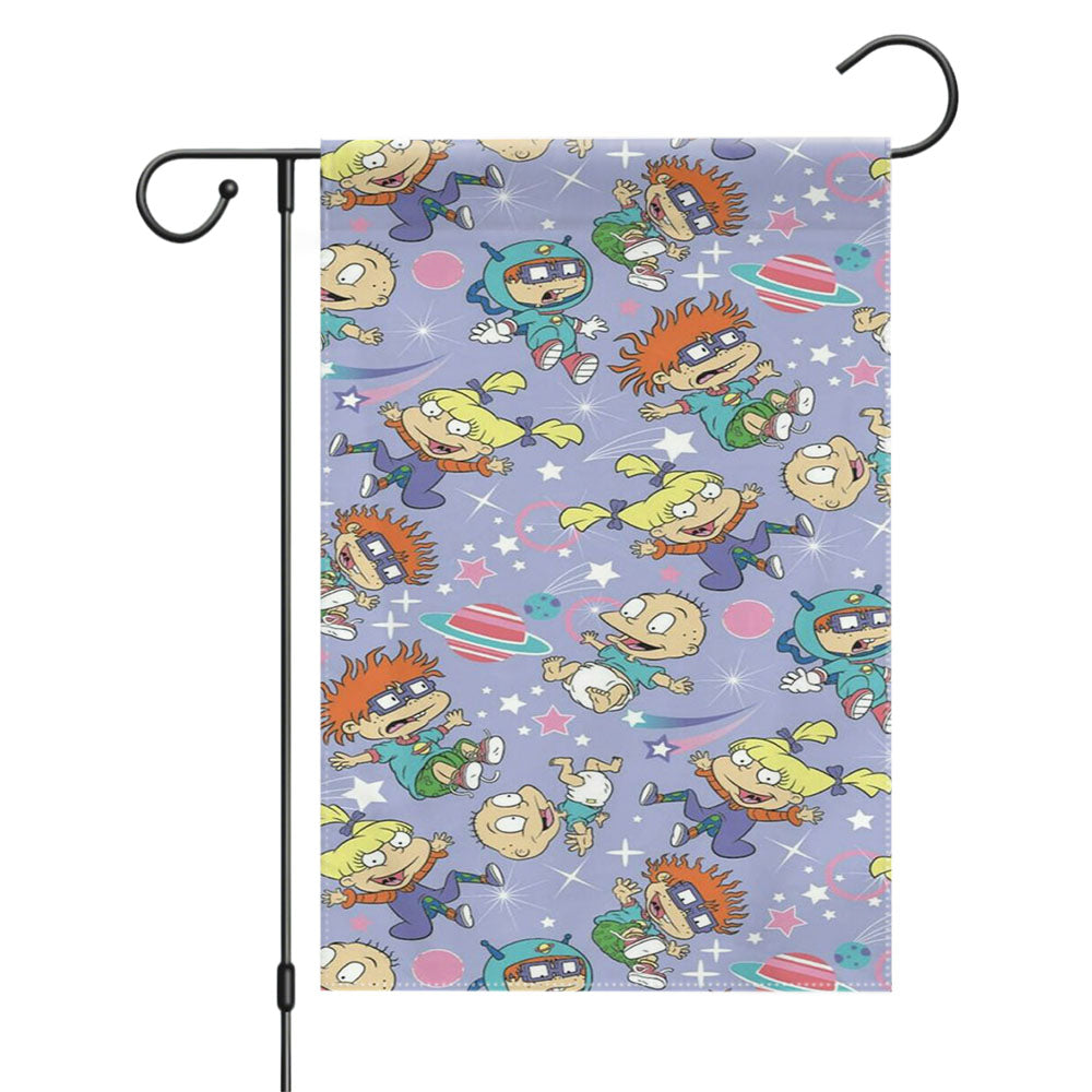 The Rugrats Pattern Acid Galaxy Garden Flags Yard Outdoor Lawn 12 X 18