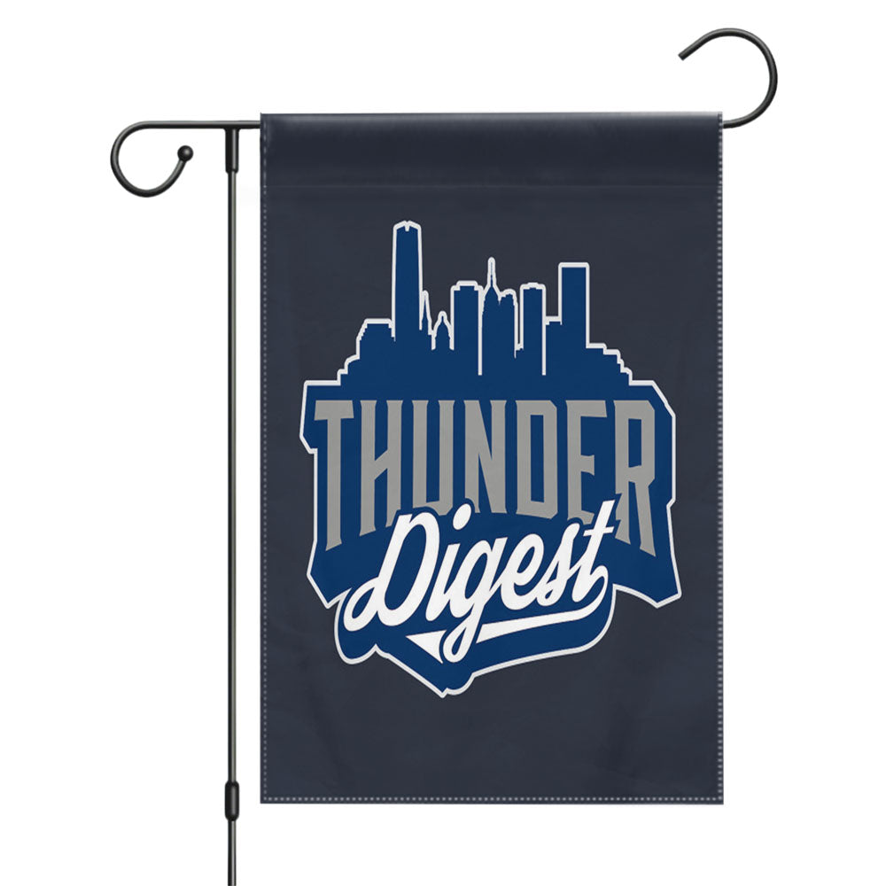 Thunder Digest Oklahoma City Hunder Garden Flags Yard Outdoor Lawn 12 X 18