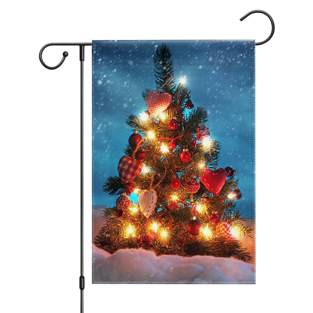 Tree Lamp Christmas Garden Flags Yard Outdoor Lawn 12 X 18
