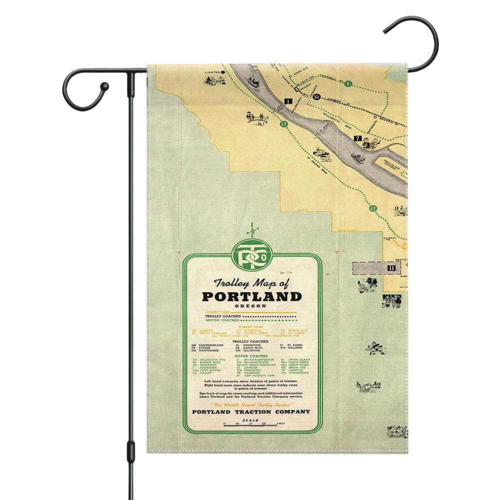 Vintage Portland Map Garden Flags Yard Outdoor Lawn 12 X 18