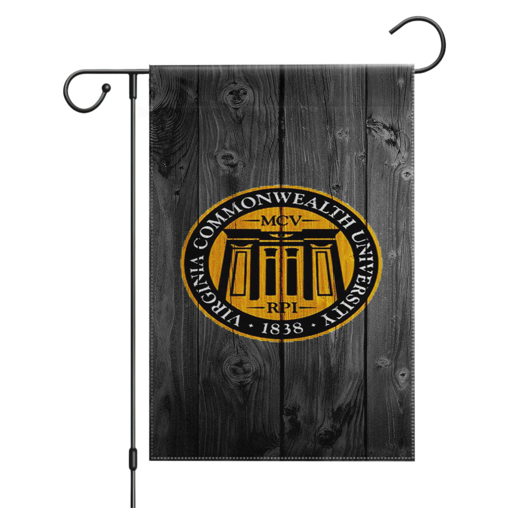 Virginia Commonwealth University 1838 Logo Dark Wood Garden Flags Yard Outdoor Lawn 12 X 18