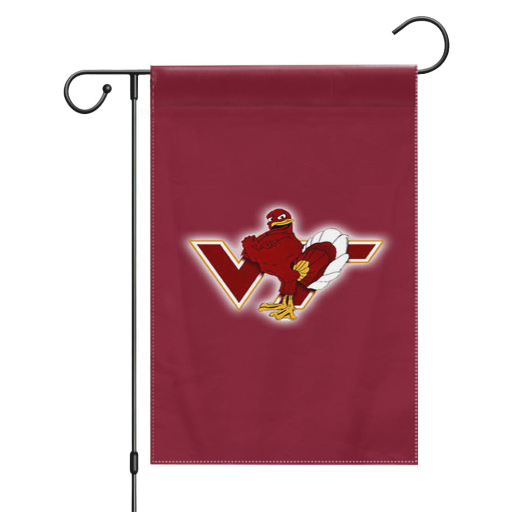 Virginia Tech University Logo Dark Wood Wallpaper Garden Flags Yard Outdoor Lawn 12 X 18