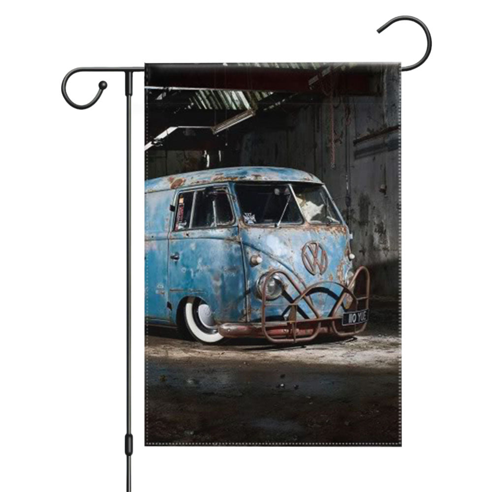 Volkswagen Classic Car 3 Garden Flags Yard Outdoor Lawn 12 X 18