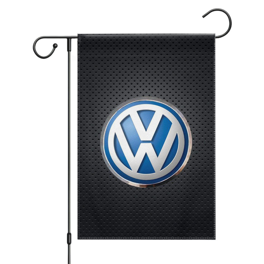 Vw Logo Black Carbon Garden Flags Yard Outdoor Lawn 12 X 18