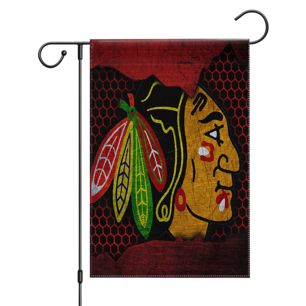 Wallpaper Sport Logo Nhl Hockey Chicago Blackhawks Garden Flags Yard Outdoor Lawn 12 X 18