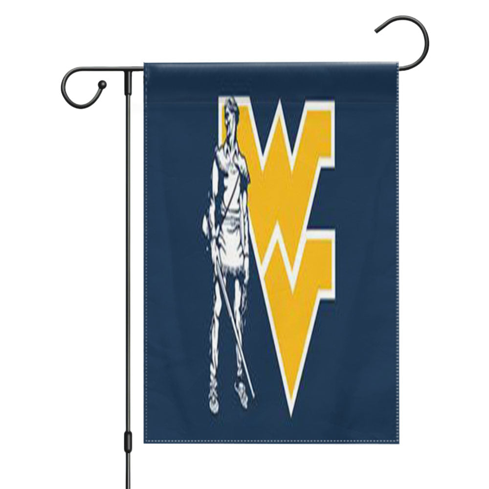 West Virginia Mountaineers Football Logo Garden Flags Yard Outdoor Lawn 12 X 18