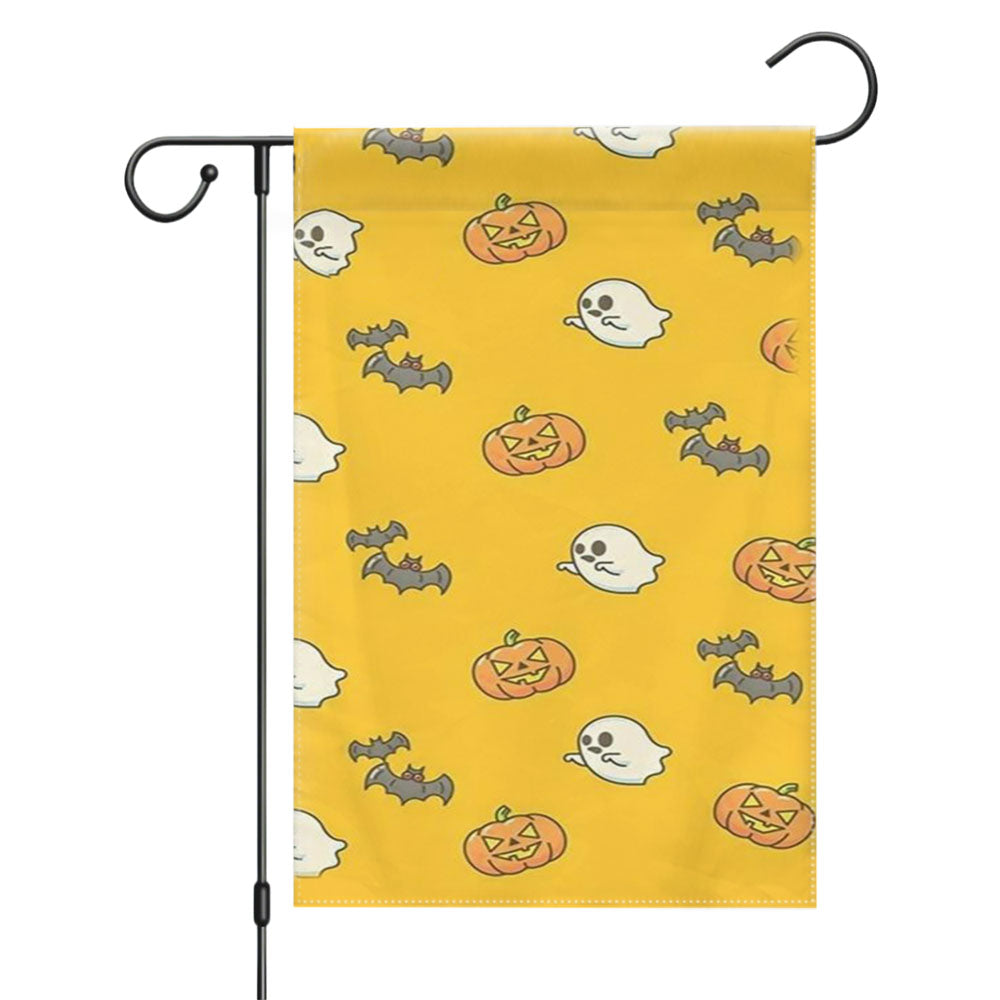 Yellow Halloween Pattern Garden Flags Yard Outdoor Lawn 12 X 18