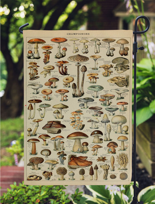 Adolphe Millot'S Mushroom Garden Flag Outdoor Lawn 12X18 Inch