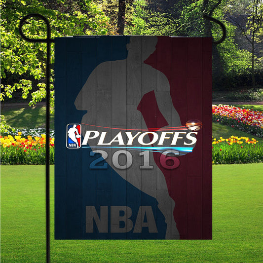2016 Nba Playoffs Logo Garden Flag Outdoor Lawn 12X18 Inch